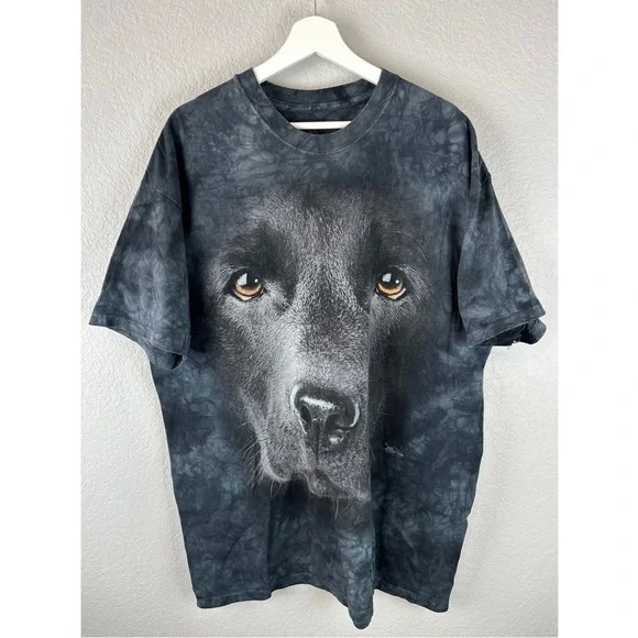 THE MOUNTAIN Black Lab dog t-shirt black Mens Large Short Sleeve, size 2XL - Picture 3 of 7
